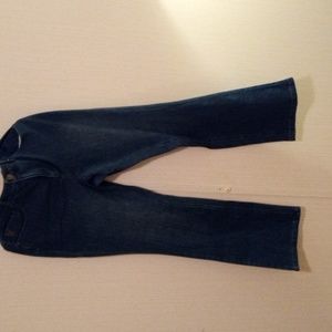 Belle by Kim Gravel festive flare blue jeans women's size 12